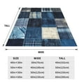 thumbnail image 3 of Bixox Fleece Blanket Indigo Patchwork Quilt Pattern Super Soft Double-Sided Microfiber Flannel Blanket for Sofa, Bed, Couch,Suitable for All Seasons -, 3 of 5