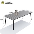 thumbnail image 3 of Crestlive Products 95" Patio Outdoor Dining Table for 8-10, Sturdy Aluminum Frame Wood-Grain Top with Umbrella Hole, Grey, 3 of 7