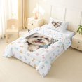 thumbnail image 2 of Homewish Cute Maltese Dog Twin Comforter Sets,Kawaii Paw Print Bedding Set,White,Colorful Stars Reversible,2 Pieces,1 Comforter and 1 Pillowcase, 2 of 7