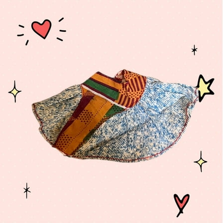 Lol Surprise doll OMG Bartz Doll Denim Patchwork Hippie Skirt Short Orange