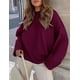 thumbnail image 2 of Suéter PRETTYGARDEN Oversize para Mujer, Color Vino, Talla XL, 2 of 8