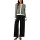thumbnail image 2 of SWEATER DE PUNTO A RAYAS PARA MUJER INSPIRADO CHIC, CON BOTONES, MANGA LARGA, CÁRDIGAN CASUAL, BLANCO Y NEGRO, 2 of 5