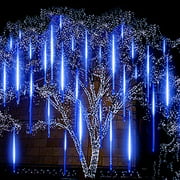 EAGWELL Blue Meteor Lights Upgrade 20 inches 10 Tube 540 LED Meteor Shower Rain Lights Waterproof Cascading Lights Falling Rain Lights for Holiday Party Wedding Christmas Tree