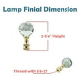 thumbnail image 2 of Aspen Creative 24007-21 Light Green Faceted Crystal Lamp Finial in Brass Plated Finish, 2-1/4" Tall (1 Pack), 2 of 7