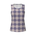 thumbnail image 4 of Easygdp Purple Floral Gingham Check Plaid Women's Workout Tank Top, Running Top, Hiking Shirt, Quick-Dry for Running, Yoga, Hiking - X-Large, 4 of 9