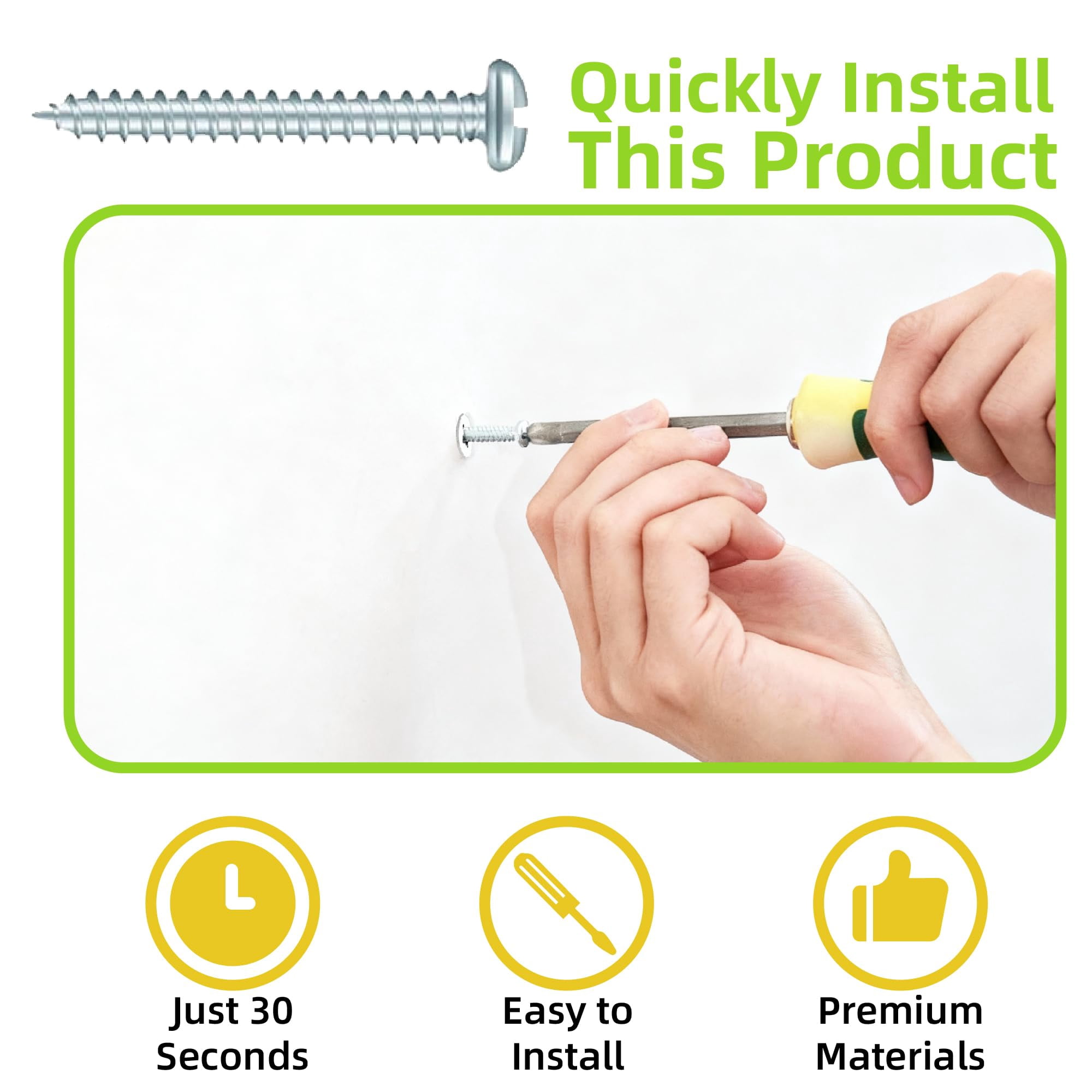 300PCS Self Drilling Drywall Anchors, Nylon Plastic Wall Anchors and Screws for Drywall, No Pre Drill Required for Picture Frames Wall Decor Art, Sheetrock Hangers- 75 Lbs,Black and White
