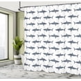 thumbnail image 5 of Ambesonne Shark Shower Curtain, Swimming Wild Fishes, 69"Wx70"L, Charcoal Grey White, 5 of 5