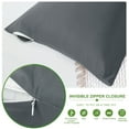 thumbnail image 5 of Unique Bargains 2Pc Breathable Zipper Closure Pillowcases Dark Gray King, 5 of 8