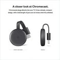 thumbnail image 4 of Google Chromecast - Streaming Device with HDMI Cable - Stream Shows, Music, Photos, and Sports from Your Phone to Your TV with Microfiber Cloth and Travel Carrying Pouch - Charcoal, 4 of 5