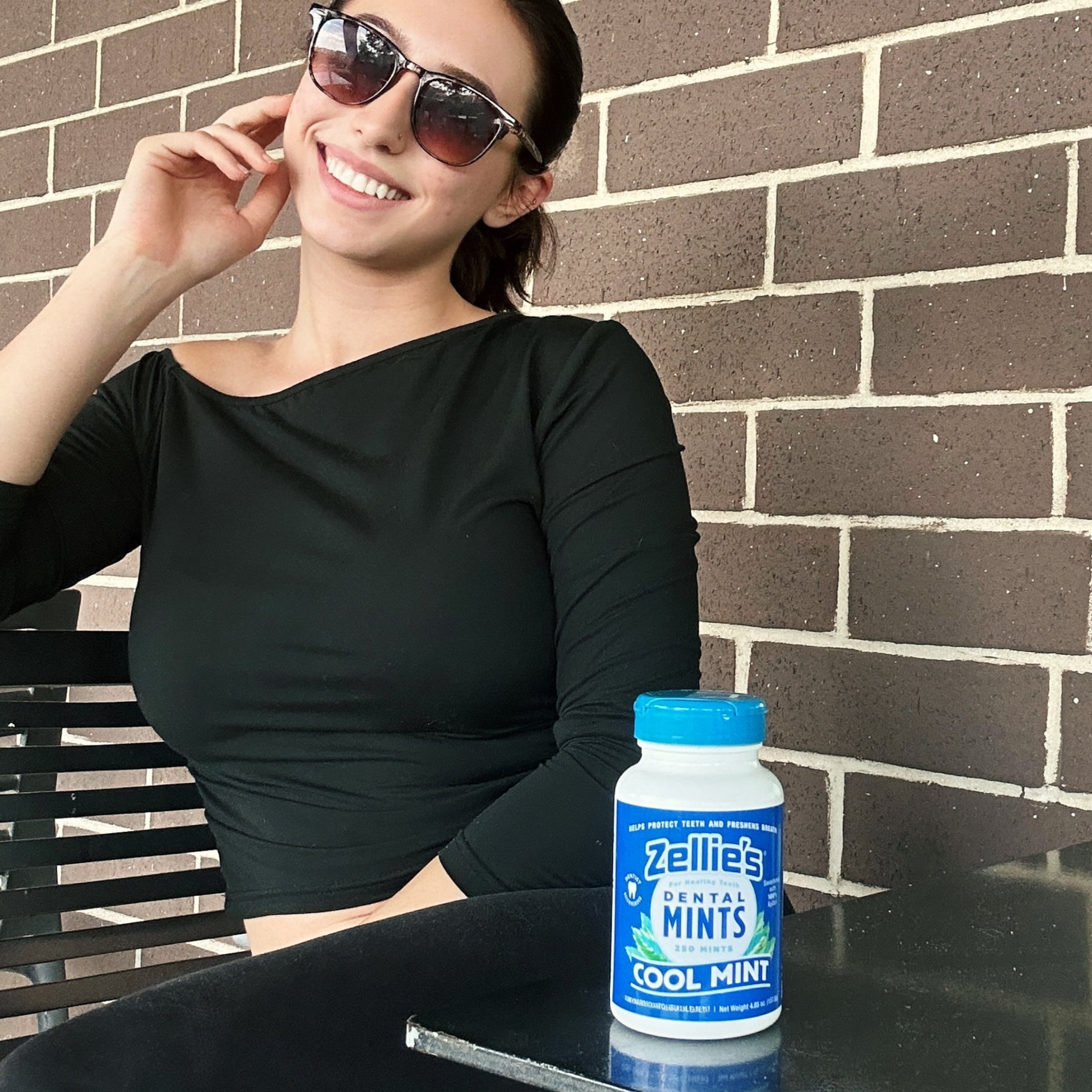 Zellie's Cool Mint Xylitol Candy Mints Jar, 250 Ct for