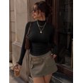 thumbnail image 3 of Zeagoo Women Fall Clothes 3 Pack Long Sleeve Shirts Slim Fit Mock Neck Tops, 3 of 6