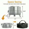 thumbnail image 4 of Philergo 17" Smokeless Fire Pit for Outside, Stainless Steel Wood Burning Fire Pit with Foldable Legs, Grill, Poker, Carry Bag, 4 of 8