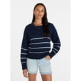 thumbnail image 3 of Time and Tru Women's Striped Cardigan Sweater with Long Sleeves, Sizes XS-XXXL, 3 of 7