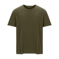 thumbnail image 6 of Afuyipoi Men's Big & Tall Summer Tees,Lightweight Comfort Cotton Loose T-Shirts Army Green 3XL, 6 of 7