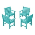 thumbnail image 3 of WestinTrends Malibu Outdoor Patio HDPE Adirondack Dining Arm Chairs (Set of 4), Turquoise, 3 of 17