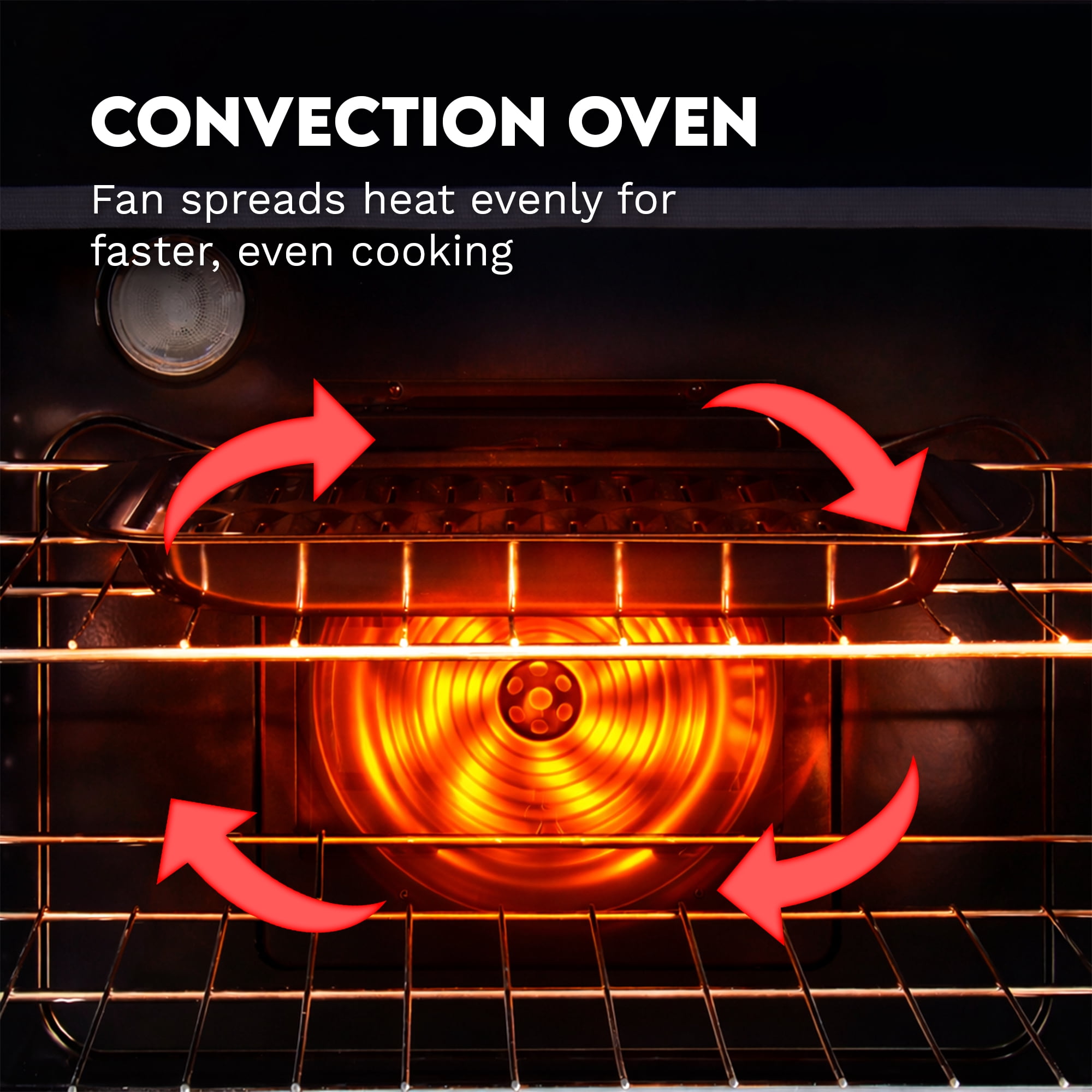 Cosmo 30 in. Haven Collection 4.8 cu. ft. Electric Range with 4 Burner Glass Cooktop and Convection Oven in Stainless Steel
