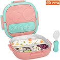 thumbnail image 2 of Fiambrera Bento de acero inoxidable para niños y niñas, caja de almuerzo aislada, secciones de porciones de Metal, contenedor a prueba de fugas, 500ML, 2 of 4