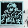 thumbnail image 1 of Ambesonne Astronaut Shower Curtain, Female Astronaut, 69"Wx84"L, Teal Black, 1 of 3