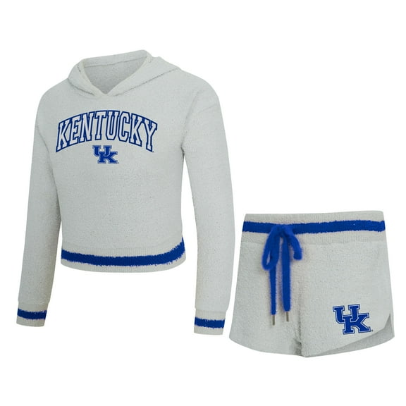 Women's Concepts Sport Gray/Royal Kentucky Wildcats Whitley Long Sleeve Hoodie Top & Shorts Set