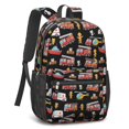 thumbnail image 2 of Fireman and Dog Black Pattern 17" Waterproof Oxford School Backpacks for Teens, S-Shape Padded Straps, for School, Travel, Hiking, Camping, 2 of 5