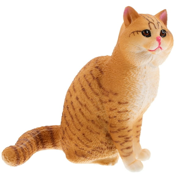 GOOHOCHY  Garden Figurine Decoration Outdoor Cat Ornaments for Yellow