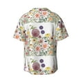 thumbnail image 2 of Easygdp Autumn Garden Men's Casual Short-sleeved Shirt with Pocket and Button Suitable for Beach Vacation Leisure - Large, 2 of 7