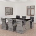 thumbnail image 1 of vidaXL 7 Piece Outdoor Dining Set with Cushions Poly Rattan Grey, 1 of 5