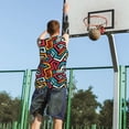 thumbnail image 5 of Xecao Geometry print basketball shirt for both men and women, a unisex basketball jersey perfect for theme parties-X-Large, 5 of 6