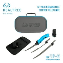 Realtree Electric Fishing Fillet Knife with 3 Blades, 12 Volt