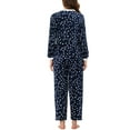 thumbnail image 3 of INSPIRAR CHIC Conjunto de Pijamas de Flanela Cálida de Mujer con Corazón y Estrella, con Pantalones de Forro de Felpa, Talla L Azul, 3 of 4