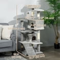 thumbnail image 2 of 53" Cat Tree Scratching Large Kitten Play House Multi-Level Activity Center Pet Furniture, Grey, 2 of 6