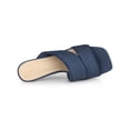 thumbnail image 4 of BLISSFUL STEP Slide Heels Mules Block Heel Sandals for Women Blue 6, 4 of 6