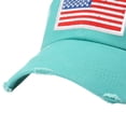 thumbnail image 6 of vigerkar Oversize American Flag Embroidered Washed Trucker Mesh Cap (Sky Blue, One Size）, 6 of 7