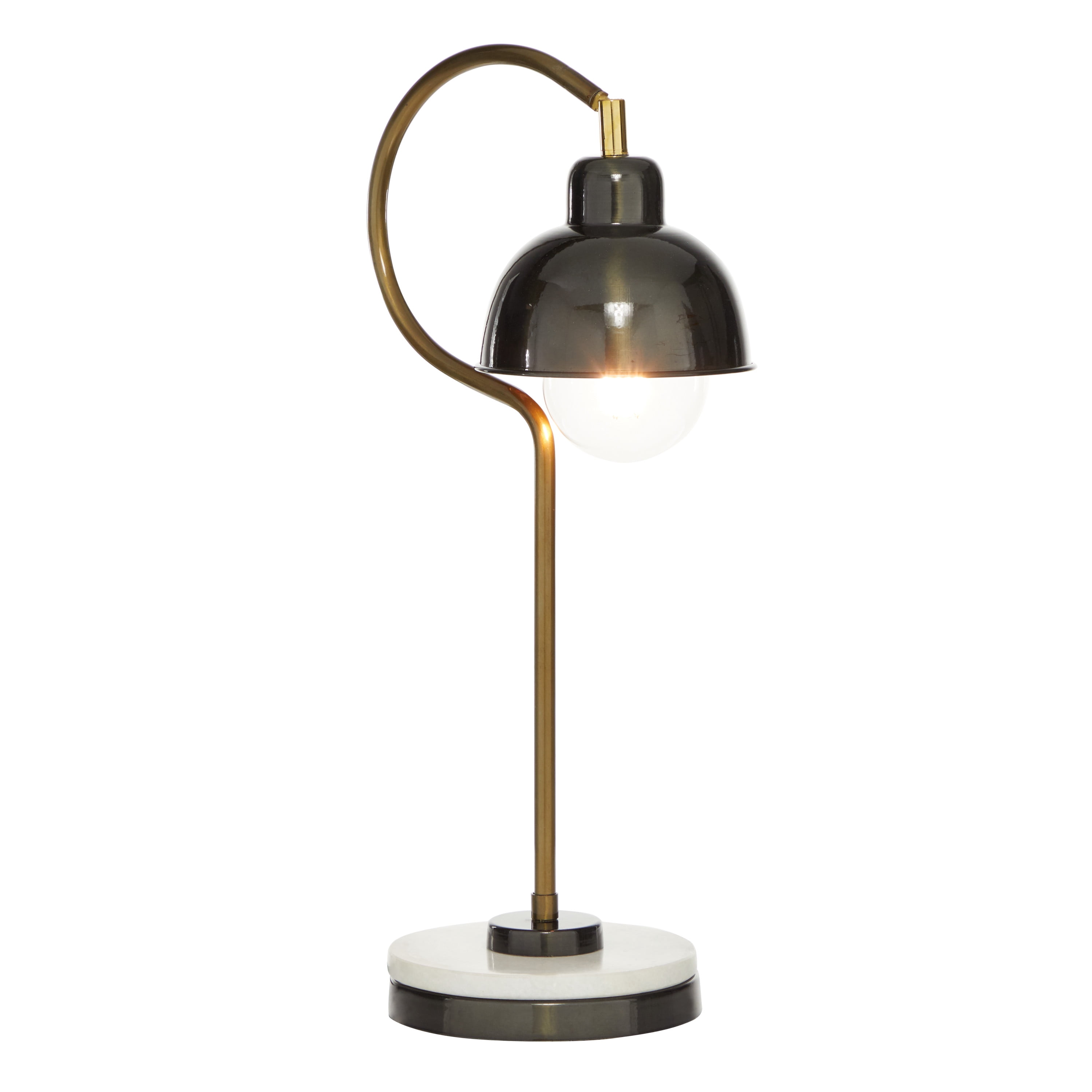 DecMode 22" Spotlight Black Desk Lamp with Black Metal Shade