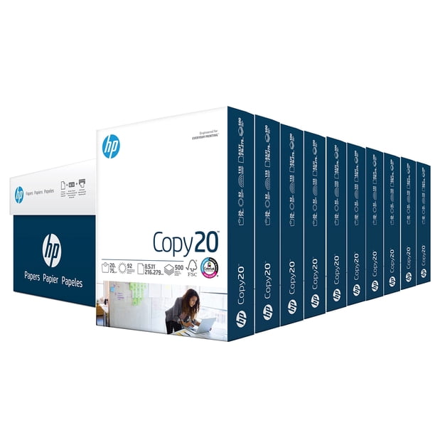 Papel para Copia HP 8.5x11 75g/m² 10 Paquetes - 5,000 Hojas