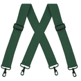 thumbnail image 2 of Buyless Fashion Mens Suspenders - 48" Elastic Adjustable Heavy Duty 2" Wide - X Back With Black Hooks - 5140-Hunter-Green, 2 of 7