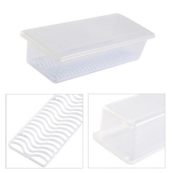 Greyghost Refrigerator Food Storage Container with Detachable Drain Plate, Kitchen Cabinet Pantry Organization Bin