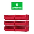 thumbnail image 3 of Stacking Plastic Storage Bin Container Set of 6 Akro-Mils 30250 AkroBins, Red, 3 of 11