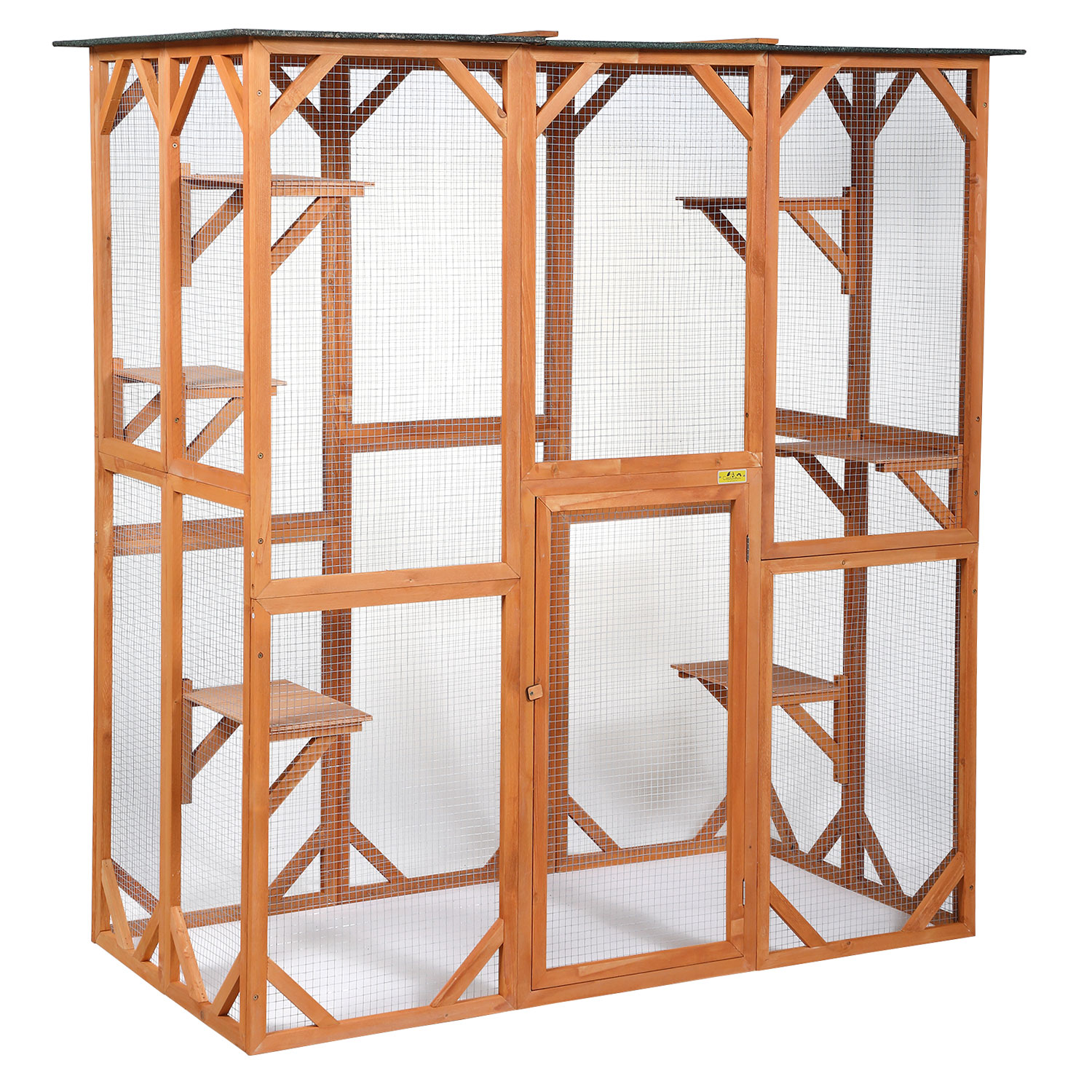 Coziwow Large Wooden Cat Enclosure Outdoor Cat Cage With 6 Platform Coziwow Large Wooden Cat Enclosure Outdoor Cat Cage With 6 Platform
