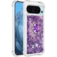 thumbnail image 3 of Case for Google Pixel 9, Google Pixel 9 Case Glitter with Ring Holder Stand,Clear TPU Cute Love Moving Quicksand Sparkle Shockproof Liquid Phone Case for Google Pixel 9/9 Pro Purple YBZ, 3 of 14