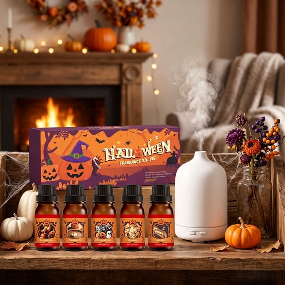 6.02in Halloween Oil Set - Scented Aromatherapy for Diffuser, Candle, and Soap Making Decor