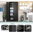 thumbnail image 4 of SOLAURA Rolling Metal Garage Storage Cabinet with Locking Doors and Adjustable Shelves, 73-inch Black Rolling Steel Tool Cabinet for Home Office, Garage, Warehouse, 4 of 9