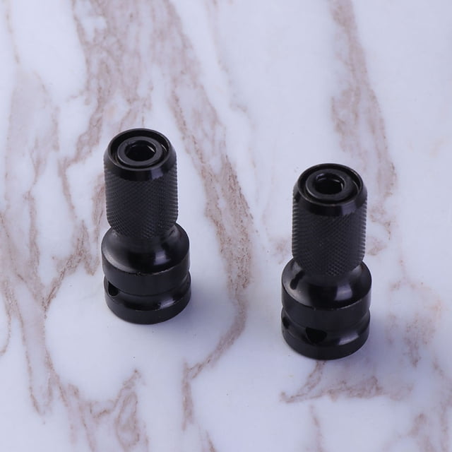BESTYASH 2Pcs Black Drill Chuck Conversion Kit Quick Release Adapter for Impact Wrench Square Drive