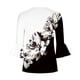 thumbnail image 5 of Blusa de verano para mujer con estampado de pliegues sexy y mangas 3/4 con cuello en V y botones OAVQHLG3B Store  lin121212, 5 of 5