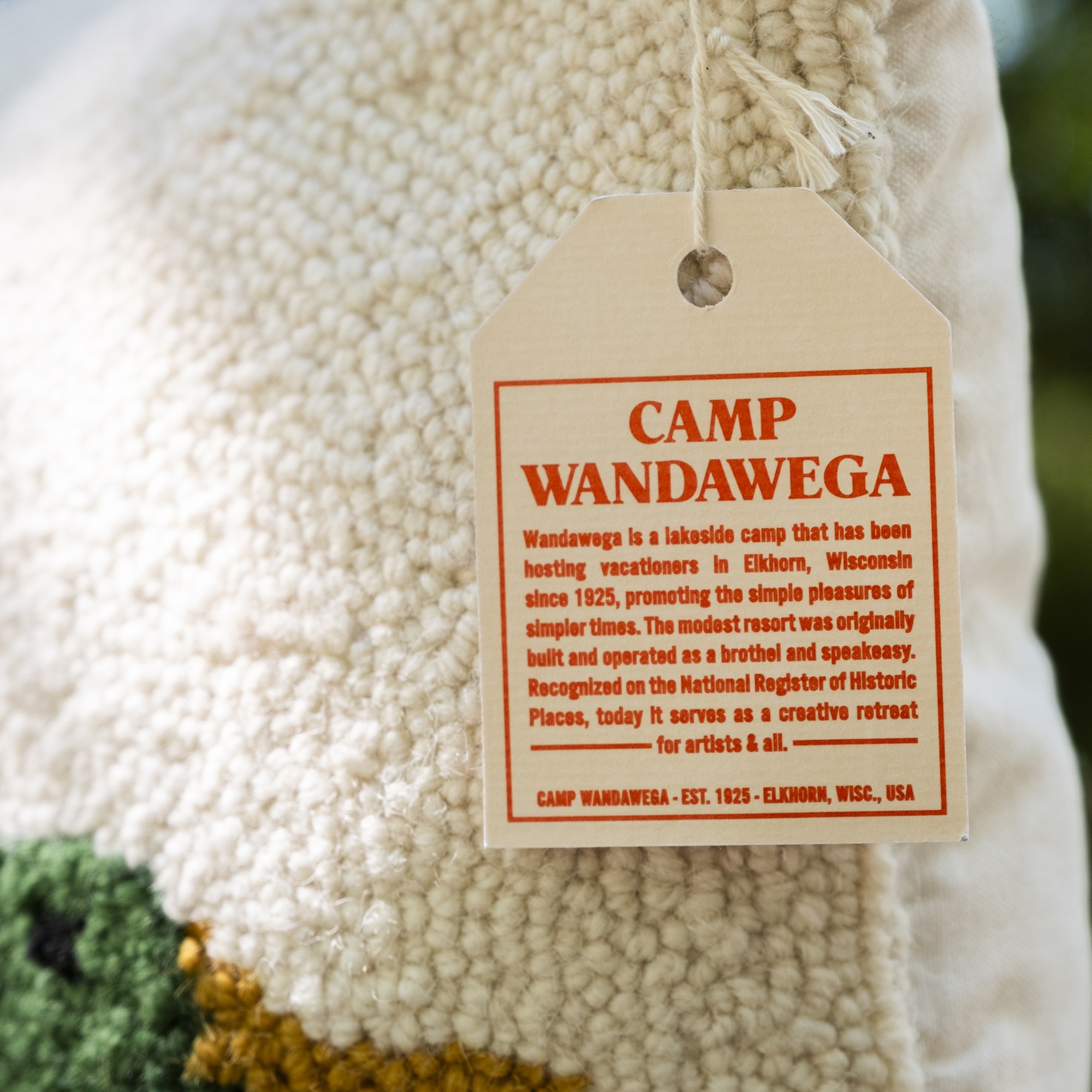 Makers Collective Camp Wandawega Mallard Cream Hooked Bed Pillow