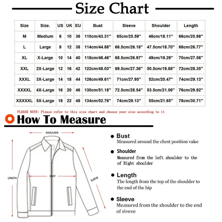 Sports jacket best sale size chart