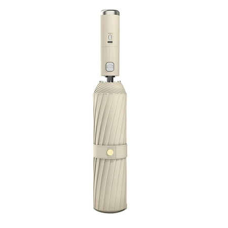

yongmandr Foldable Umbrella with Fan Automatic Umbrella Fans USB Rechargeable Handheld Battery Powered Portable Fans Personal Cooling Fan That Blows Cold Air (Beige)