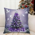 thumbnail image 7 of Xuniizn Christmas Pillow Covers 18x18 inch Xmas Decorations Soft Plush Faux Fur Wool Christmas Throw Pillow Cases Winter Holiday Decor for Sofa Living Room, Purple, 7 of 7