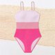 thumbnail image 4 of Odeerbi 8-12 Años Traje de Baño de Una Pieza Para Niñas Verano Playa Color Block Traje de Baño Hawaiano de Tirantes Ajustables, 4 of 7
