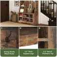 thumbnail image 4 of Uforic 39" Hall Tree with Shoe Storage, Coat Rack with Bench for Entryway Corner Narrow Adjustable Shelf, Brown, 4 of 9